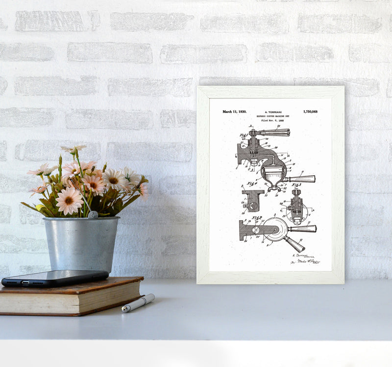 Espresso Coffee Machine Patent Art Print by Jason Stanley A4 Oak Frame