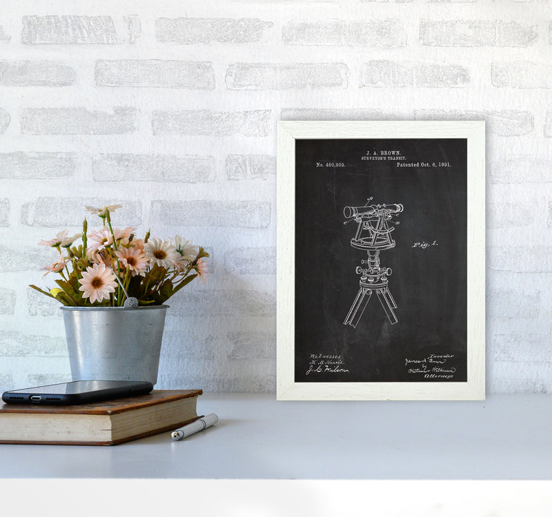 Surveyor's Transit Patent Art Print by Jason Stanley A4 Oak Frame