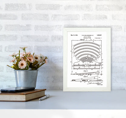Drive In Theatre Patent Art Print by Jason Stanley A4 Oak Frame