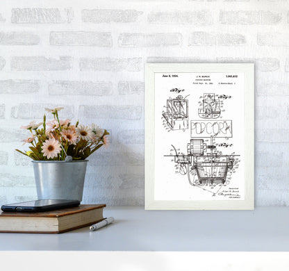 Popcorn Machine Patent 2 Art Print by Jason Stanley A4 Oak Frame