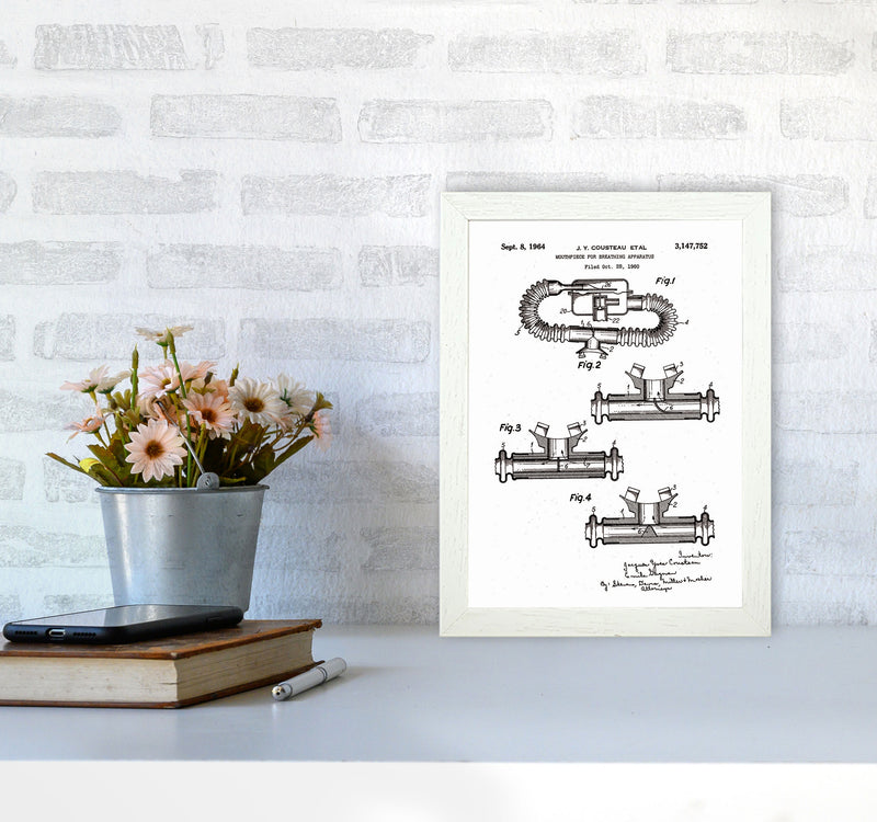 Diving Apparatus Patent Art Print by Jason Stanley A4 Oak Frame