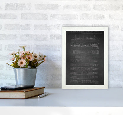 Titanic Patent- Chalkboard Art Print by Jason Stanley A4 Oak Frame