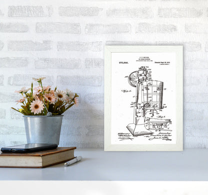 Ice Cream Machine Patent Art Print by Jason Stanley A4 Oak Frame