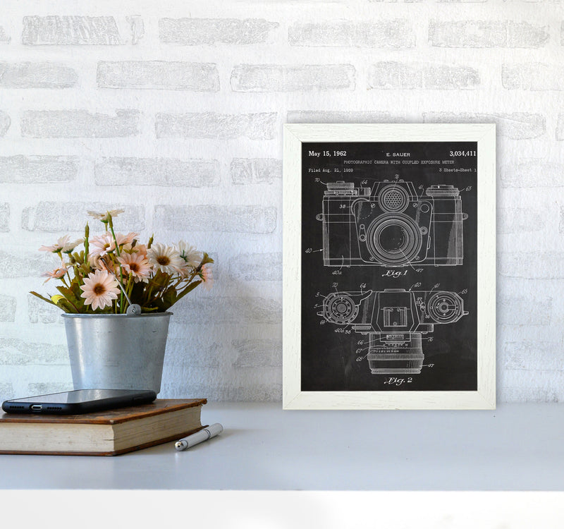 Vintage Camera Patent Art Print by Jason Stanley A4 Oak Frame