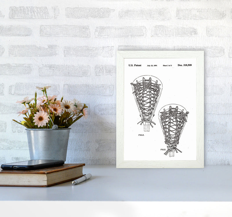 Lacross Stick Patent Art Print by Jason Stanley A4 Oak Frame