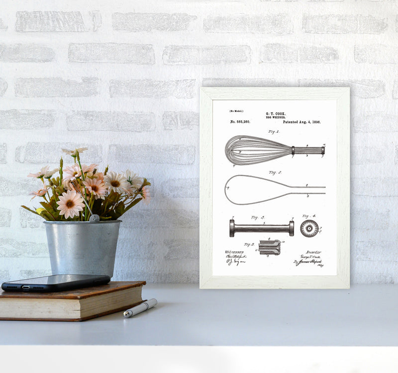 Egg Whipper Patent Art Print by Jason Stanley A4 Oak Frame