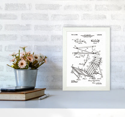 Beach Chair Patent Art Print by Jason Stanley A4 Oak Frame