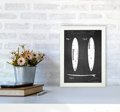 Surfboard Patent 1 Art Print by Jason Stanley A4 Oak Frame