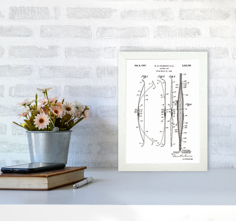 Archery Bow Patent Art Print by Jason Stanley A4 Oak Frame