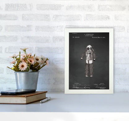Diving Armor Patent Art Print by Jason Stanley A4 Oak Frame