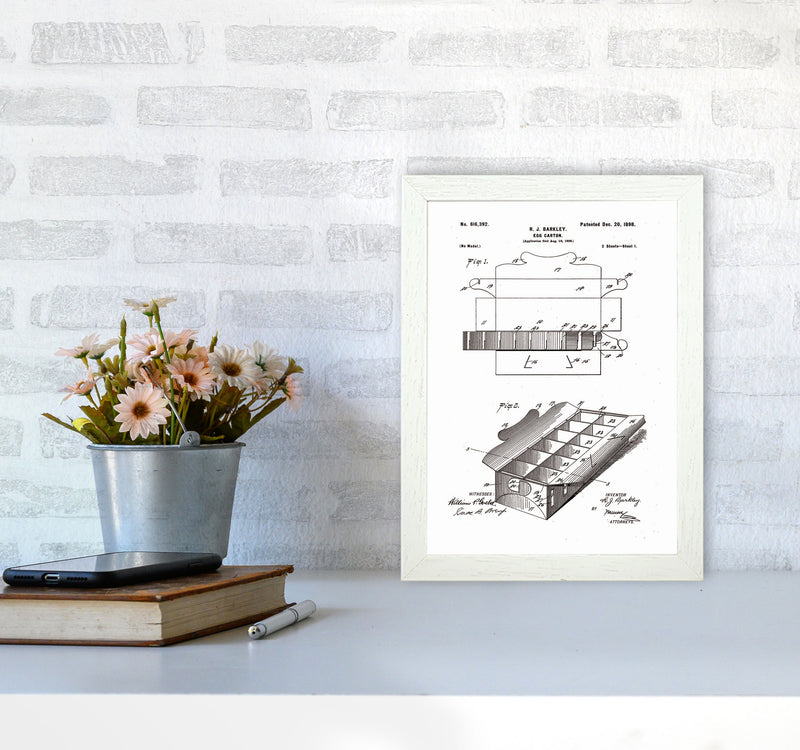 Egg Carton Patent Art Print by Jason Stanley A4 Oak Frame