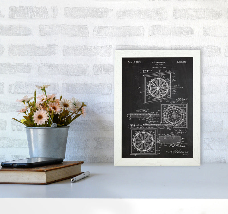 Dart Board Patent Art Print by Jason Stanley A4 Oak Frame