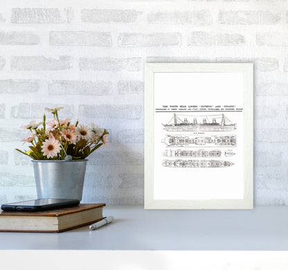 Titanic Patent 2 Art Print by Jason Stanley A4 Oak Frame