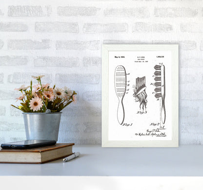 Hair Brush Patent Art Print by Jason Stanley A4 Oak Frame