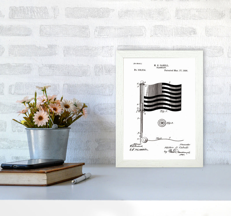 Flagstaff Patent Art Print by Jason Stanley A4 Oak Frame