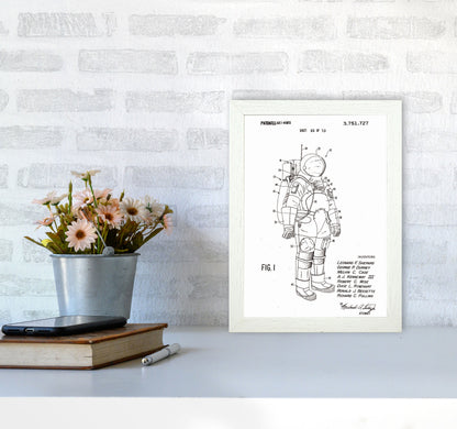 Spacesuit Patent Art Print by Jason Stanley A4 Oak Frame