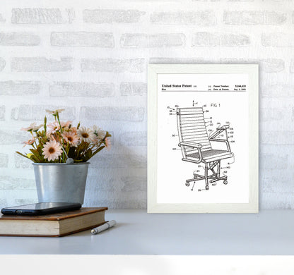 Desk Chair Patent Art Print by Jason Stanley A4 Oak Frame