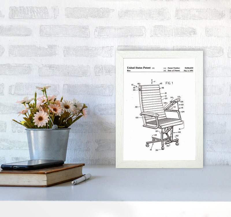 Desk Chair Patent Art Print by Jason Stanley A4 Oak Frame