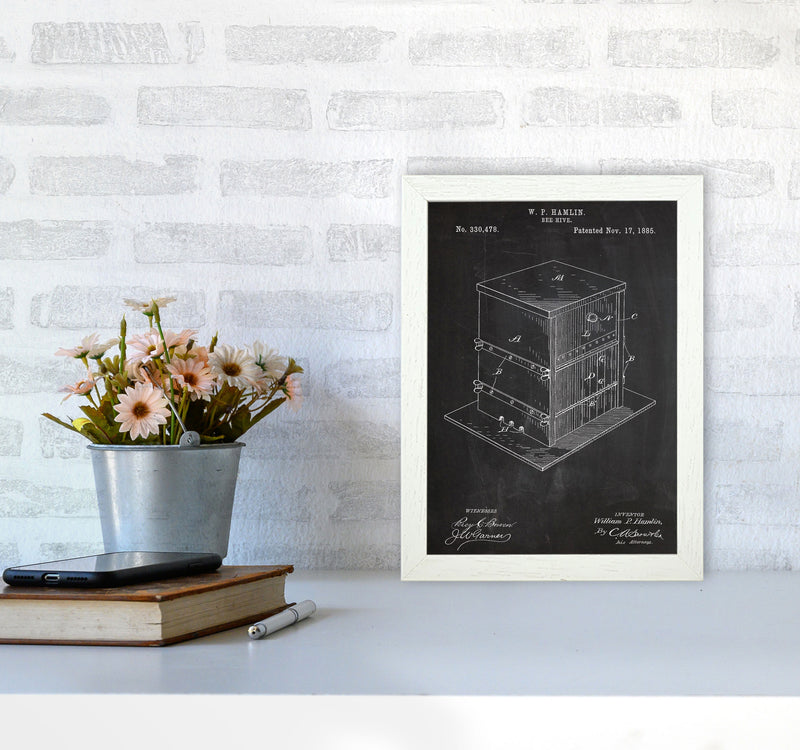 Bee Hive Patent Art Print by Jason Stanley A4 Oak Frame