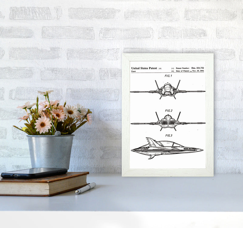 Batwing Patent Art Print by Jason Stanley A4 Oak Frame