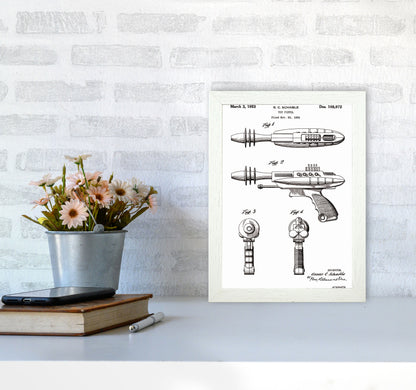Ray Gun Patent Art Print by Jason Stanley A4 Oak Frame