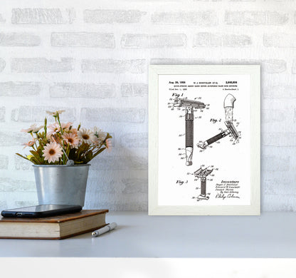 Razor Patent 2 Art Print by Jason Stanley A4 Oak Frame