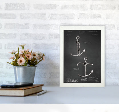 Anchor Patent 1 Art Print by Jason Stanley A4 Oak Frame