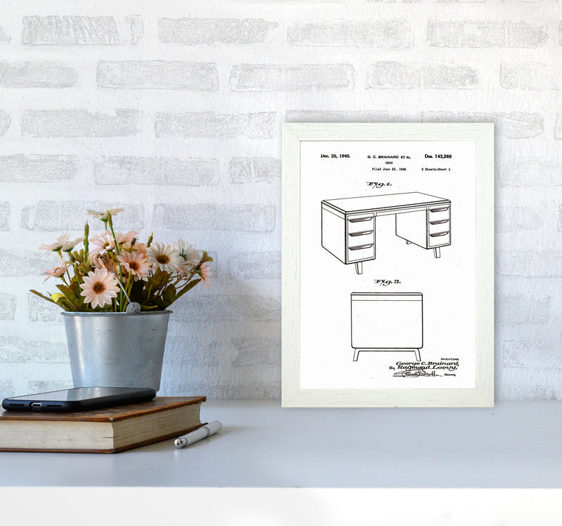 Desk Patent Art Print by Jason Stanley A4 Oak Frame