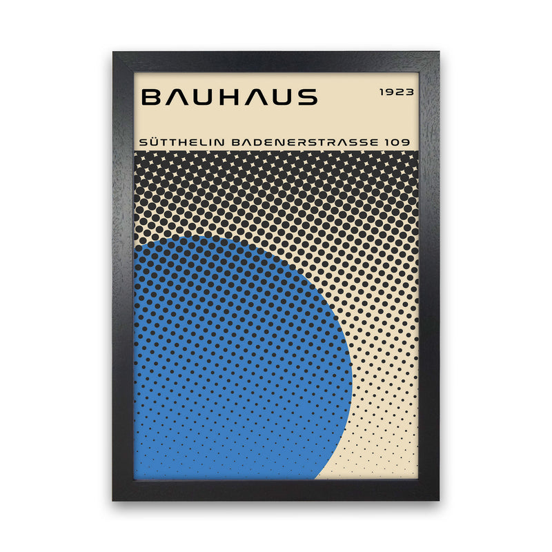 Bauhaus Geometric Blue Vibe II Art Print by Jason Stanley Black Grain