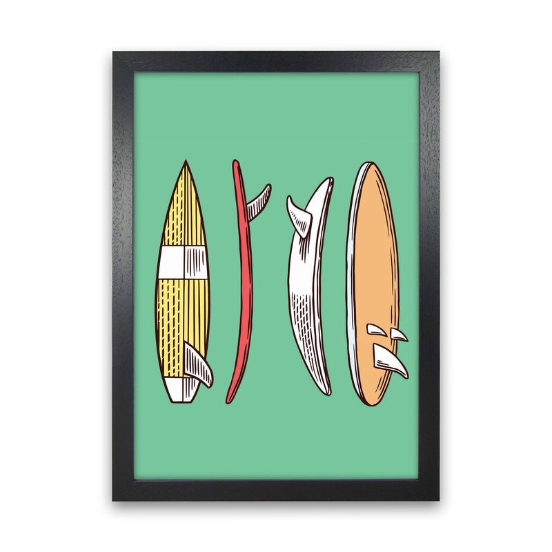 Vintage Surfboard Collection Art Print by Jason Stanley Black Grain