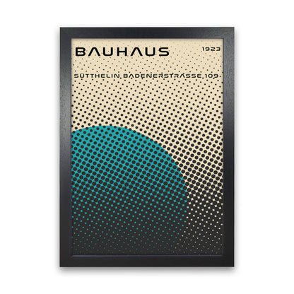 Bauhaus Geometric Teal Vibe Art Print by Jason Stanley Black Grain