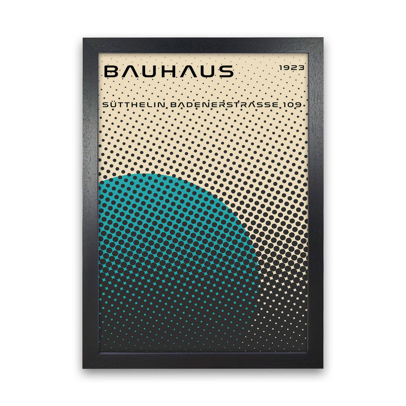 Bauhaus Geometric Teal Vibe Art Print by Jason Stanley Black Grain