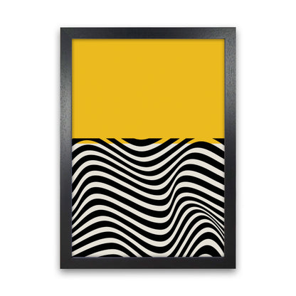 Minimal Abstract Yellow Wave Art Print by Jason Stanley Black Grain