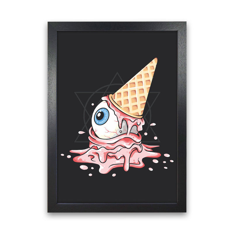 Strawberry Eyeball Icecream Art Print by Jason Stanley Black Grain