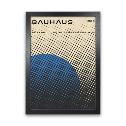 Bauhaus Geometric Blue Vibe Art Print by Jason Stanley Black Grain