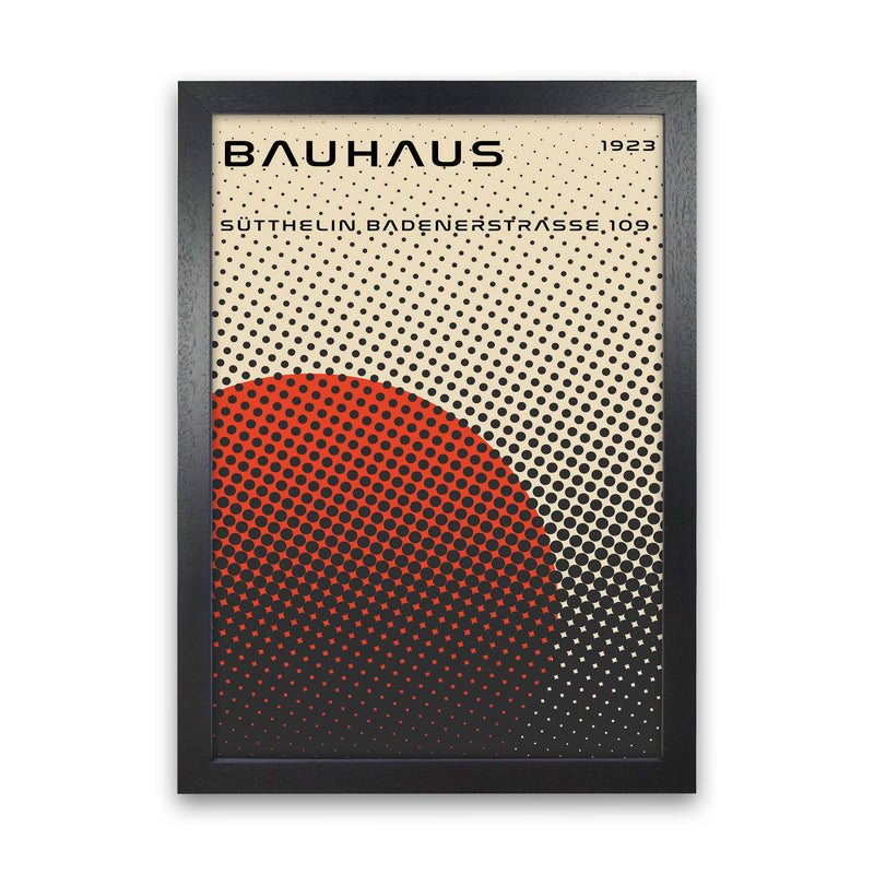 Bauhaus Geometric Red Vibe Art Print by Jason Stanley Black Grain