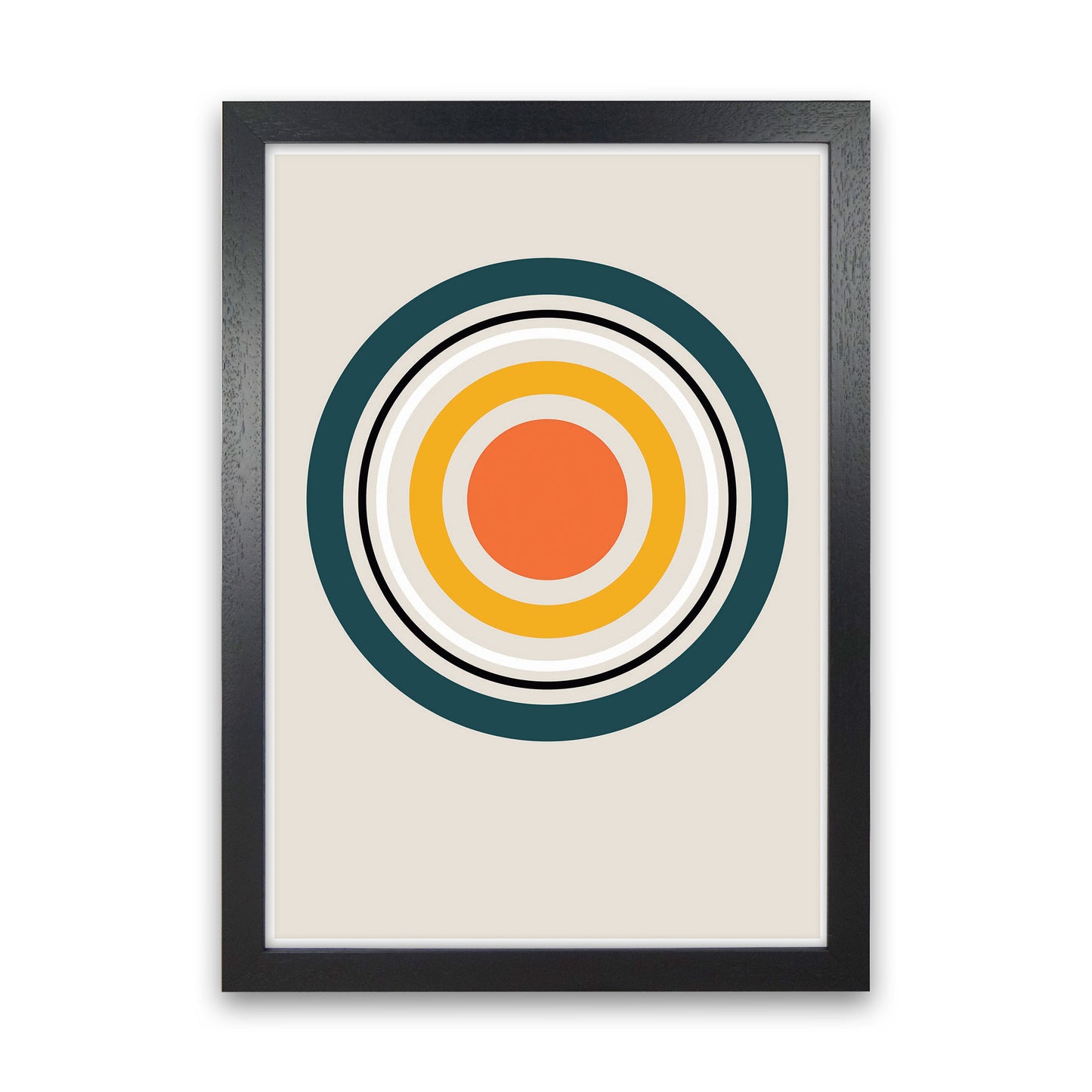 Retro Geometric Circle 3 Art Print by Jason Stanley Black Grain