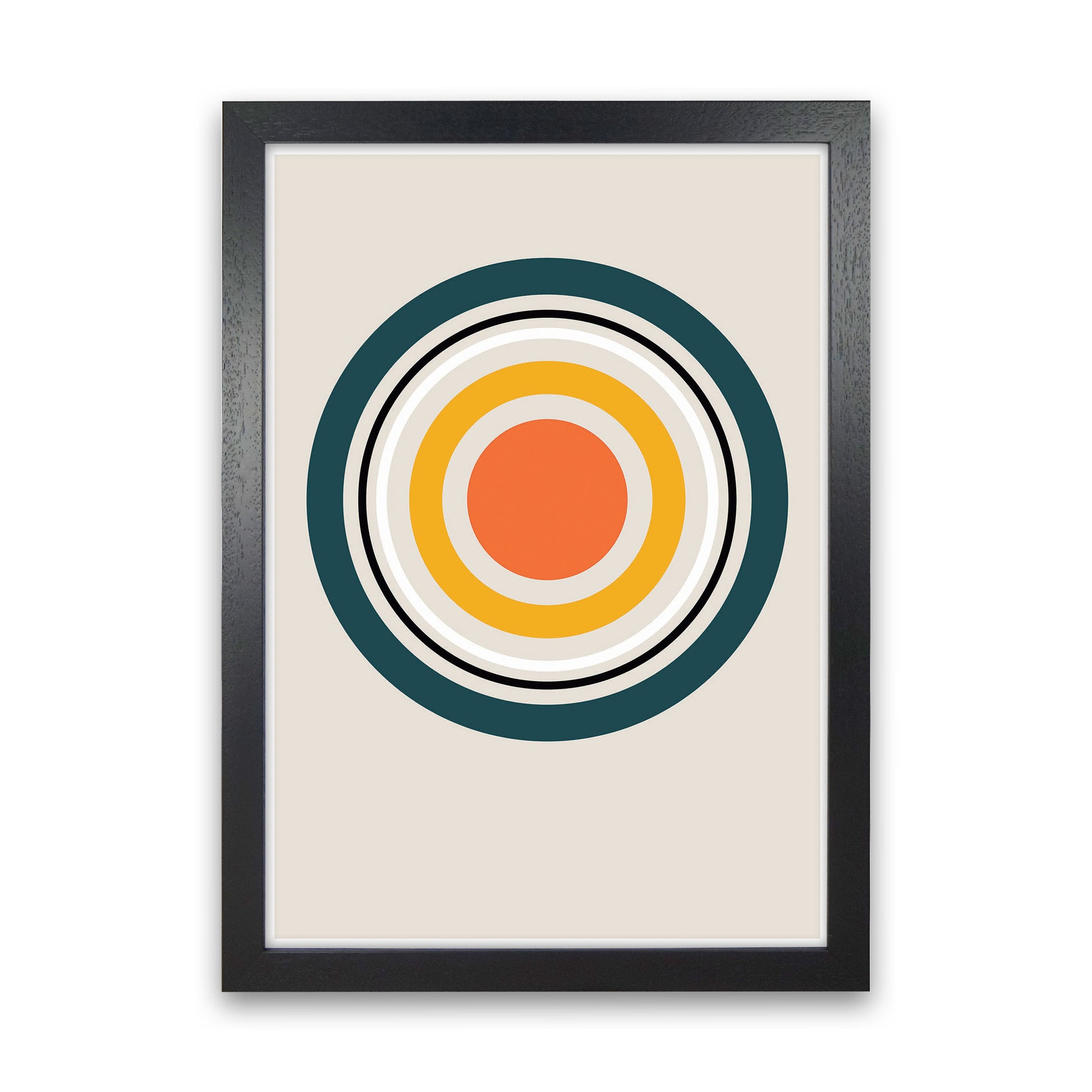 Retro Geometric Circle 3 Art Print by Jason Stanley Black Grain