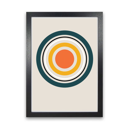 Retro Geometric Circle 3 Art Print by Jason Stanley Black Grain