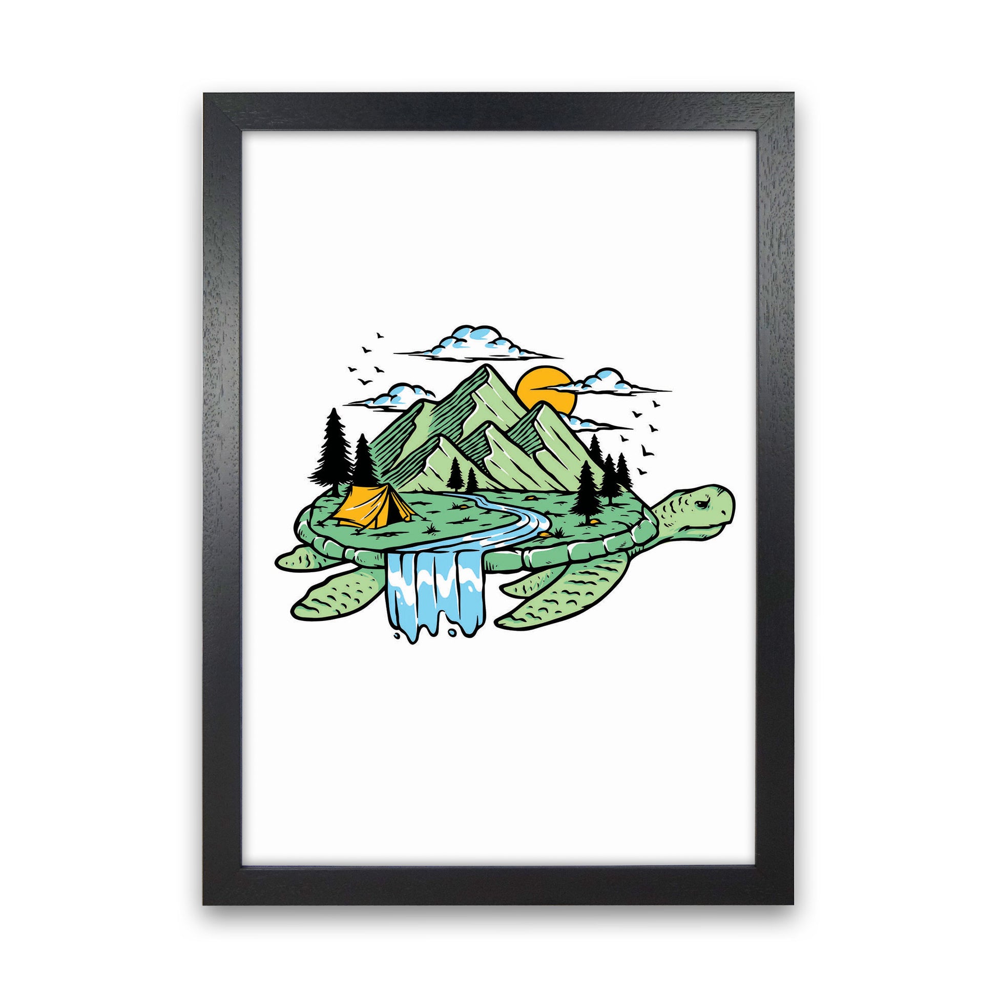 Turtles All The Way Down Art Print by Jason Stanley Black Grain