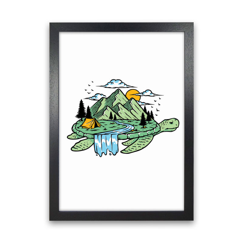 Turtles All The Way Down Art Print by Jason Stanley Black Grain