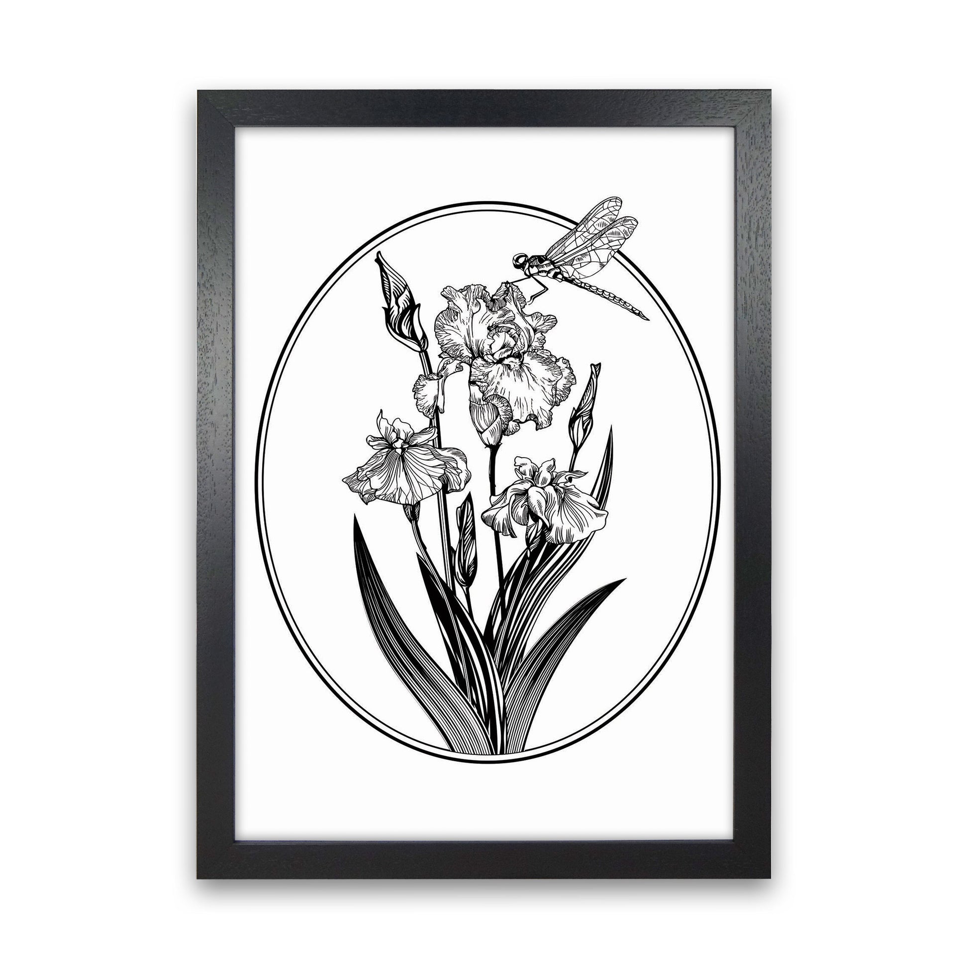 Vintage Beautiful Flower Art Print by Jason Stanley Black Grain