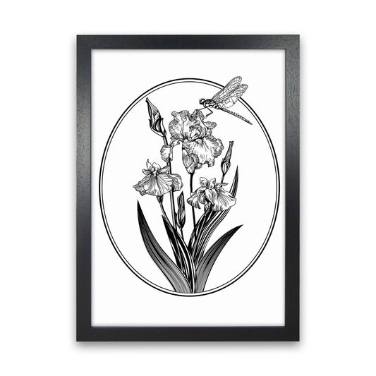 Vintage Beautiful Flower Art Print by Jason Stanley Black Grain