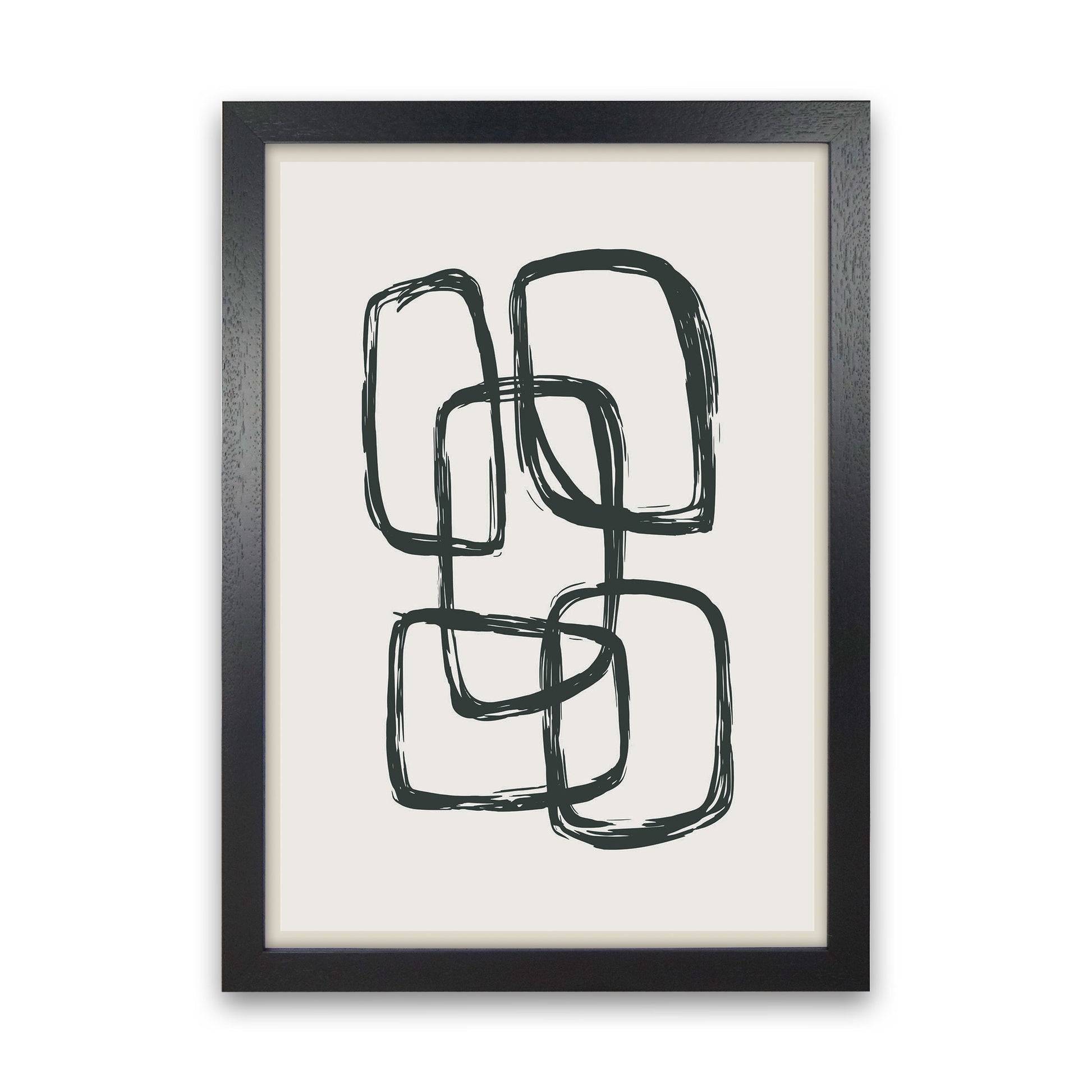Modern Abstract Shapes 3 Art Print by Jason Stanley Black Grain