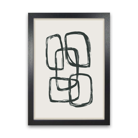 Modern Abstract Shapes 3 Art Print by Jason Stanley Black Grain