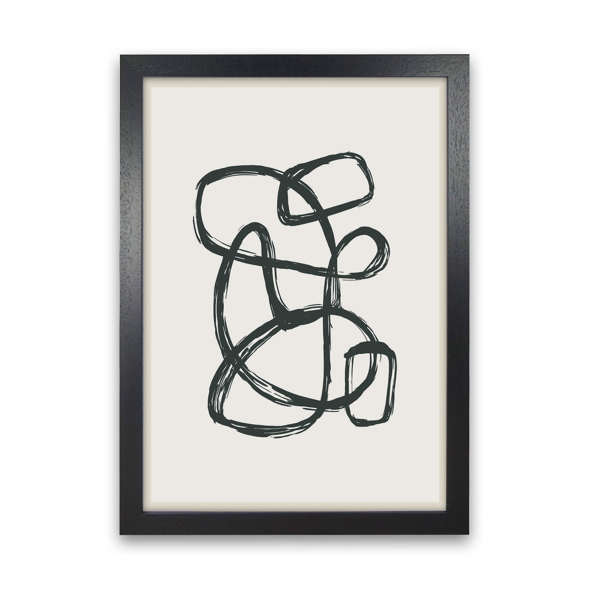 Modern Abstract Shapes 1 Art Print by Jason Stanley Black Grain
