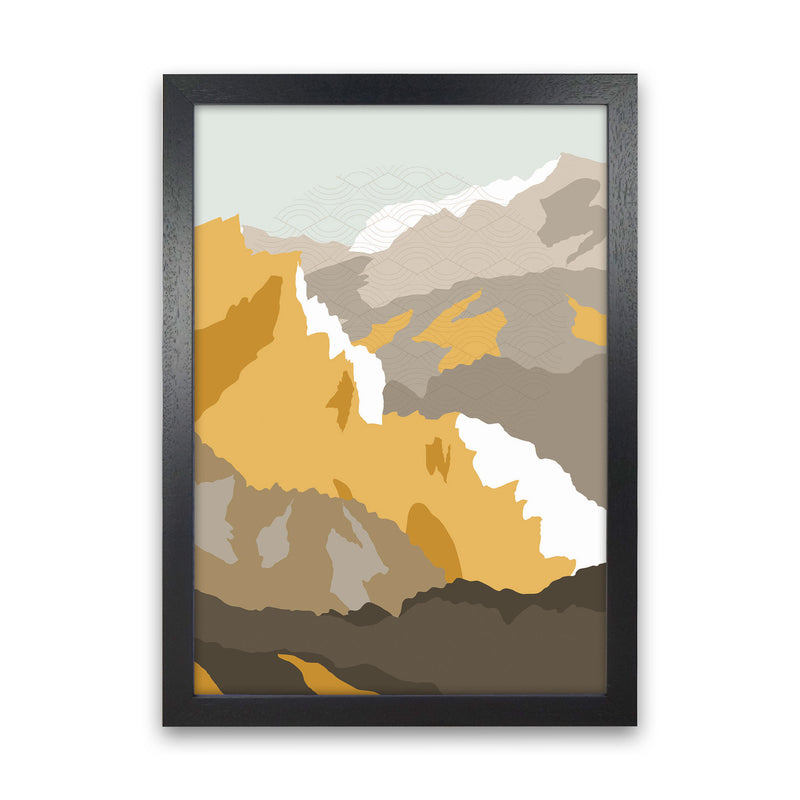 Japanese Mountain Scene Art Print by Jason Stanley Black Grain