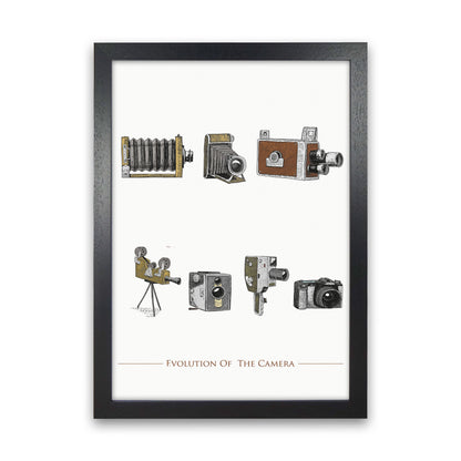 Evolution Of The Camera Art Print by Jason Stanley Black Grain