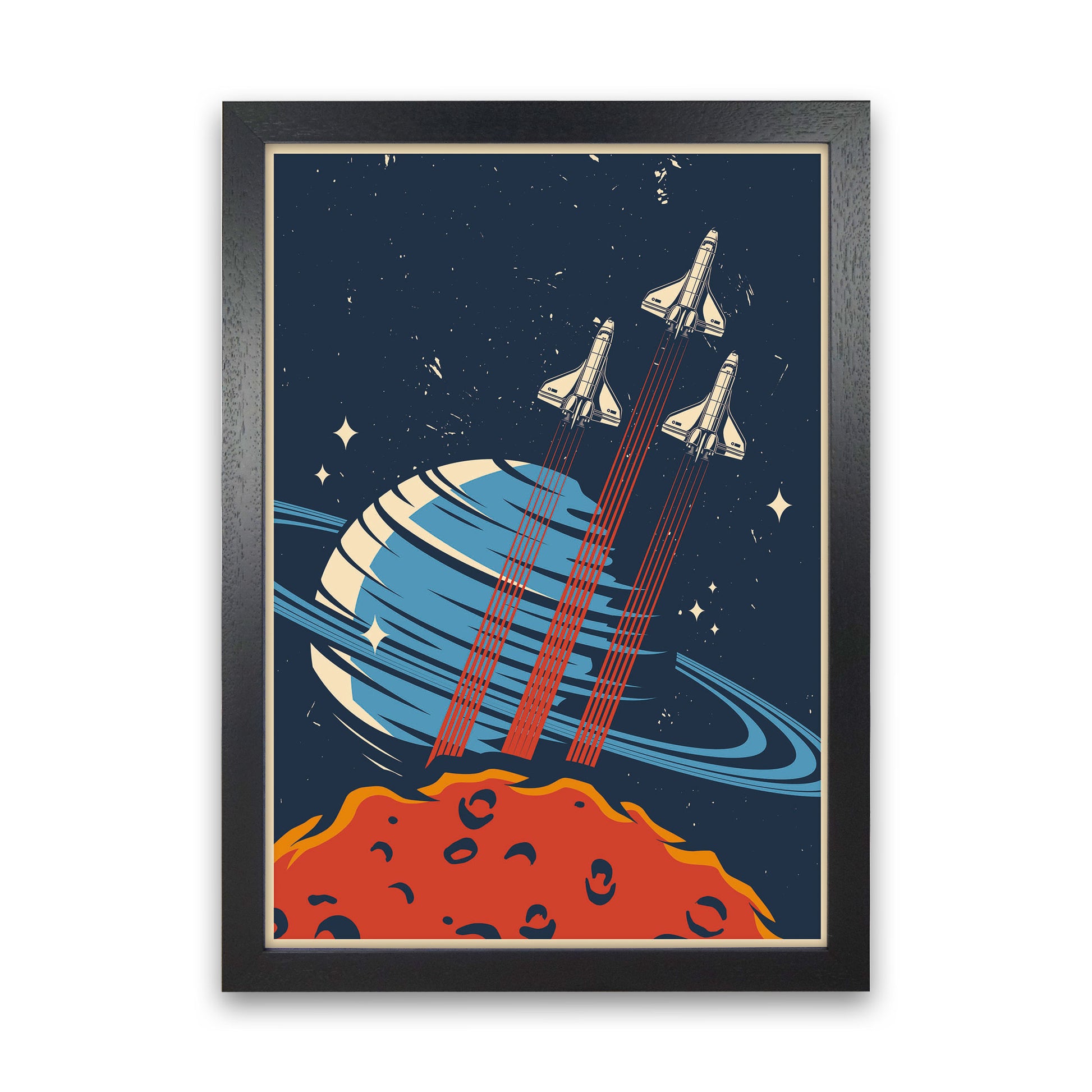 Outer Space Series - #1 Art Print by Jason Stanley Black Grain