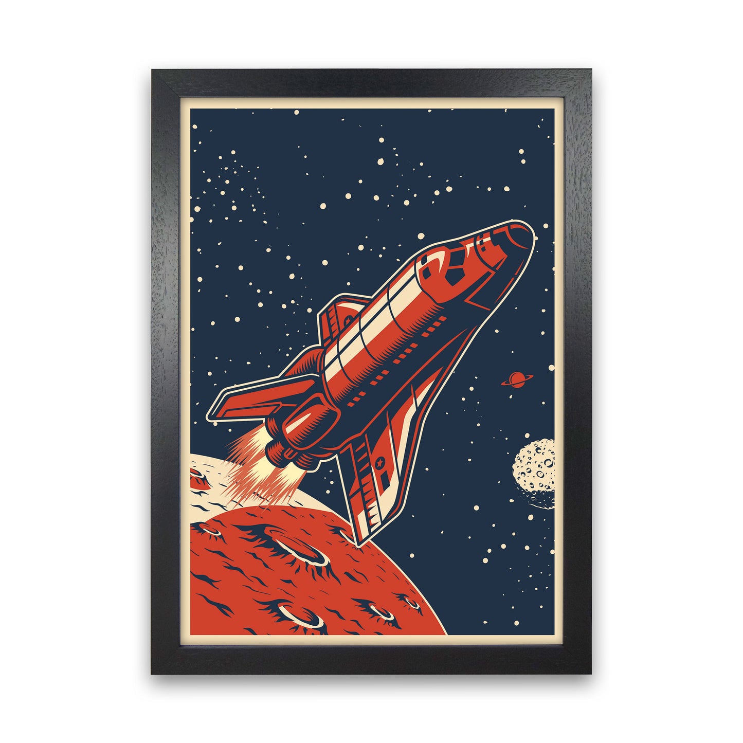 Outer Space Series - #6 Art Print by Jason Stanley Black Grain